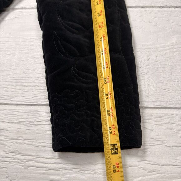 Vintage Quilted Black Velvet Mandarin Collar Jacket Women's Asian Inspired Coat - Picture 15 of 15